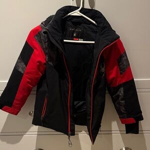 Spyder Kids Puffer Jacket in Red and Black